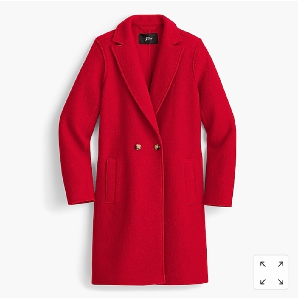 J.crew Daphne topcoat in Italian boiled wool red